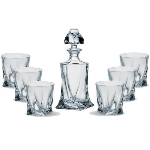 Crystalite Bohemia Quadro 7-Piece Whiskey Glass Set