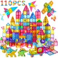 thumbnail image 1 of Juego de bloques de construcción con azulejos magnéticos Jasonwell Dinosaur de más de 3 años, 1 of 7