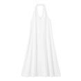 thumbnail image 7 of Women's V-Neck Sleeveless Casual Solid Color Hanging Neck Summer Dress, 7 of 7
