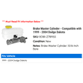 thumbnail image 2 of Brake Master Cylinder - Compatible with 1999 - 2004 Dodge Dakota 2000 2001 2002 2003, 2 of 2