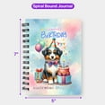 thumbnail image 5 of Happy Birthday Cute Puppy Australian Shepherd with Cake Gifts Party Hat Spiral Bound Journal Aussie Dog Lover Gifts 5x7in Spiral Notebook - 00029, 5 of 5