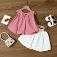 thumbnail image 3 of WOYY Girls' Summer Outfits Strawberry Embroidery Sleeveless Shirt Shorts Set for Baby, Sizes 0-3T, 3 of 5