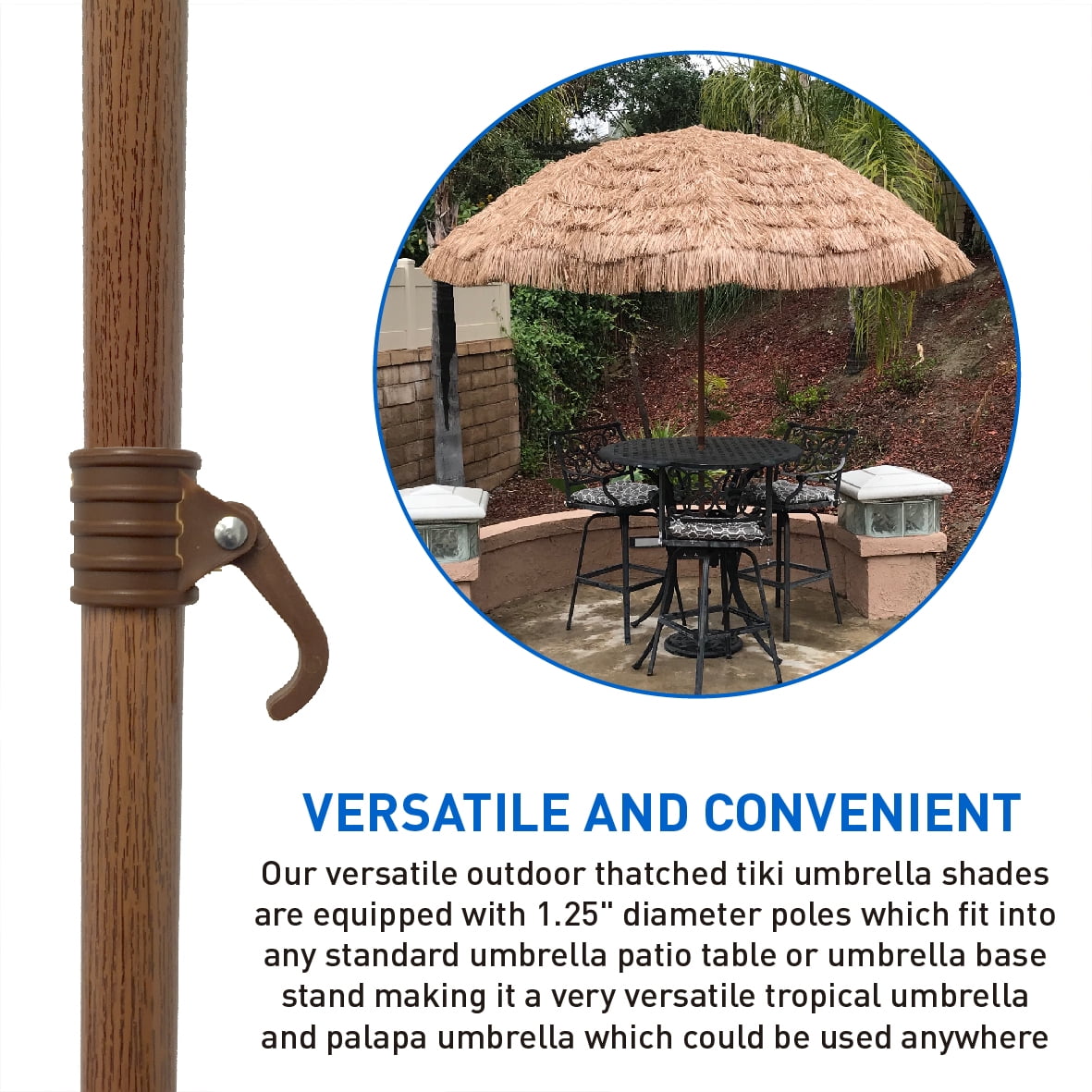 Easygo 9 5 Thatch Patio Tiki Umbrella Tropical Palapa Raffia Tiki Hut Hawaiian Hula Beach Umbrella Walmart Com Walmart Com