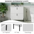thumbnail image 6 of 30" Fluted Design Modern Freestanding Vanity Cabinet, Modern Bathroom Cabinet with Soft Close Drawers, Freestanding Vanity with Ceramic Sink for Bathroom, White, 6 of 8