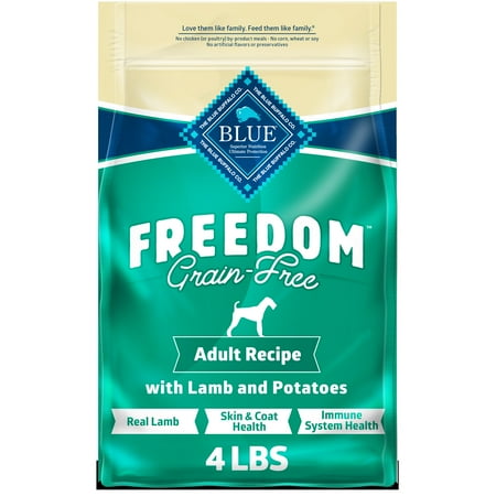 Blue Buffalo Freedom Lamb Dry Dog Food for Adult Dogs, Grain-Free, 4 lb. Bag