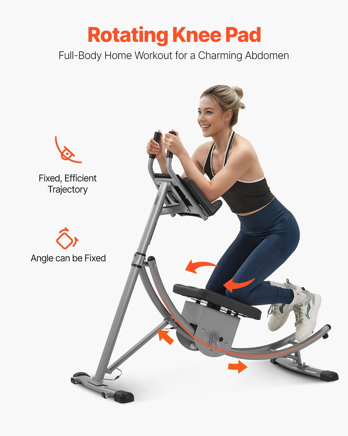 KFFKFF Core Exercise Device, Home Gym Abdominal Gear, Women's Core & Abdominal Training Equipment, 300 lbs Load Limit Strength Conditioning Ab Cruncher, Adjustable Collapsible Workout Tool