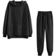 thumbnail image 3 of Gibobby Conjunto de sudadera informal para mujer Traje deportivo de dos piezas con forro polar de invierno de color liso para mujer(Negro,CH), 3 of 4