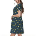 thumbnail image 2 of Fotbe Cartoon Ducks Vestido Largo de Moda para Mujer, Vestido Tipo Camiseta con Manga Corta y Estilo Casual a Rayas y Bloques de Color, 2 of 6