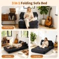thumbnail image 3 of 3 in 1 Folding Sofa Bed, Convertible Corduroy Sleeper Chair Floor Couch, Lounger Bed filled with Shredded Foam for Living Room. Gray, 3 of 8