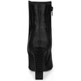 thumbnail image 4 of DARING DIVA Women's Pointy Toe Block High Heels Ankle Boots Black 8, 4 of 6