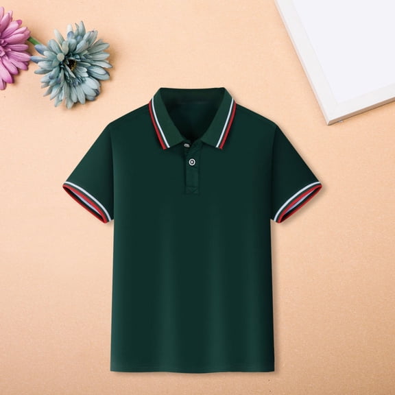 UACY Boys Polo Shirts Short Sleeve Vintage Knit Golf Shirts School Uniform Shirt Kids Casual Tee Tops