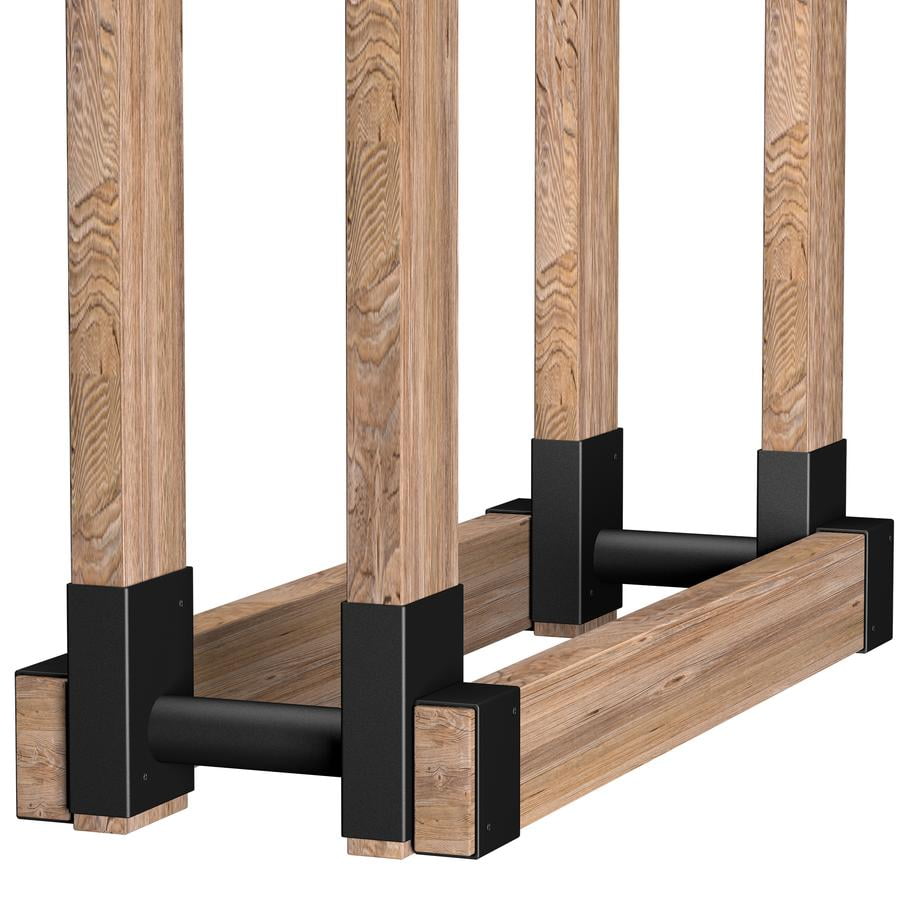 2 Sets of 4 Pack Firewood Log Rack Brackets Fireplace Wood Storage Holder Lumber Stacker Heavy