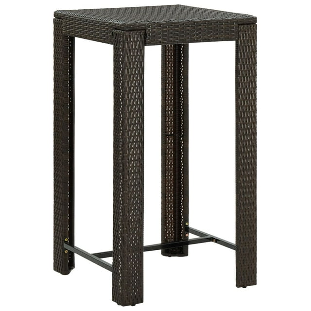 vidaXL Table de Bar de Jardin Marron 60,5x60,5x110,5 cm en Rotin Poly