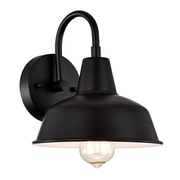 CHLOE Ironclad Industrial 1 Light Textured Black Indoor Wall Sconce 9" Wide