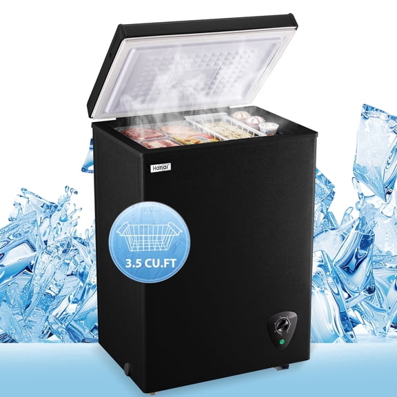 WANAI 3.5 Cu.ft Freezer, Chest Freezer, Deep Freezer with Top Open Door