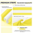 thumbnail image 3 of 6 Pack Yellow and White Striped Tablecloth Rectangle 60x84inch Polyester Fabric Washable Table Cloth for Afternoon Tea Table Birthday Party Picnic Barbecue Gathering Indoor Outdoor Dining Decor C108, 3 of 3