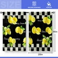 thumbnail image 3 of Retro Lemon Kitchen Curtains - Rustic Country Short Cafe Curtains Black White Buffalo Plaid Fruits Leaves Tier Curtains Decor for Living Room Rod Pocket Window Drapes 2 Panels 28"x36", 3 of 5