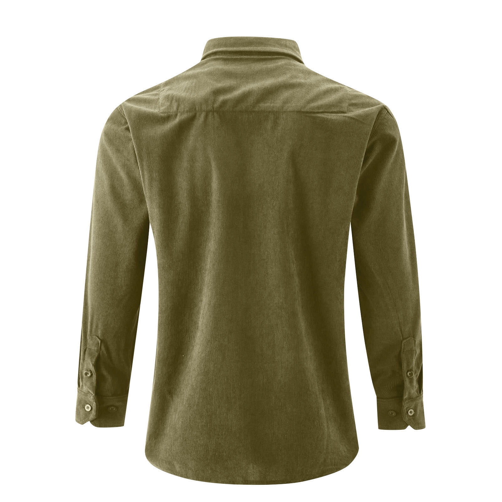 WREESH Mens Corduroy Shirts Solid Long Sleeve Button Down Shirt Soft  Breathable Top With Pockets Olive Green