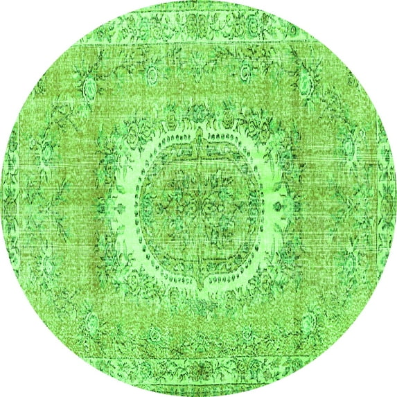 Ahgly Company Indoor Round Persian Green Traditional Area Rugs, 3' Round