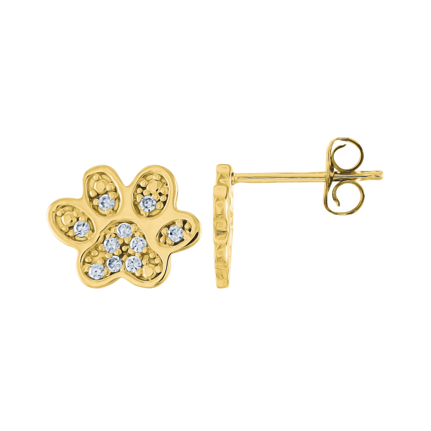 Gemspirations - Gemspirations 1/10 cttw Diamond Dog Paw Stud Earrings