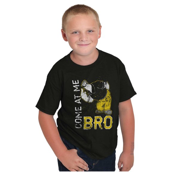 Funny Popeye Come at Me Bro Bluto Crewneck T Shirts Boy Girl Teen Brisco Brands XS