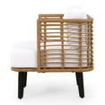 thumbnail image 6 of Noble House Kamin Wicker Outdoor Club Chair with Water Resistant Cushion, Set of 2, Light Brown and White, 6 of 7