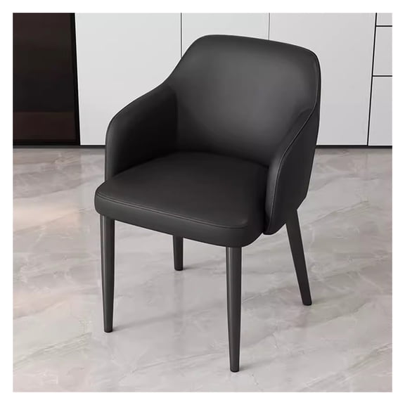 Dining Chairs Upholstered Kitchen Chairs with Arms,Faux Leather Accent Chairs with Cushioned Seat and Metal Legs,Lounge Leisure Living Room Armchairs