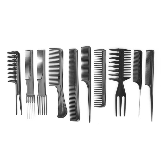 Juego de 10 peines profesionales para peinar el cabello, juego de peines de peluquería para salón, juego de peines de barbero