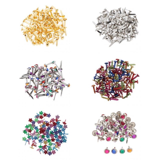 Paquete de 450 Sujetadores de Papel de Metal Brad para álbumes de Recortes, Pasadores Divididos, Manualidades para Tarjetas Sunnimix Sujetadores de papel Mini Brads