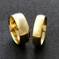 thumbnail image 6 of 6mm/8mm Width 18K Gold Plating AAA Bands Men Womens Stainless Steel Couple Rings, 6 of 7