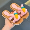 thumbnail image 3 of Toddler Girls Sandals Cute Flower Square Open Toe Slip on Flat Shoes Dress Summer Casual Slides Footwear Light Pink 13 Little Kid, 3 of 4