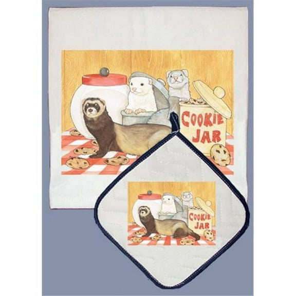 Pipsqueak Productions DP950 Ferret Dish Towel And Pot Holder Set