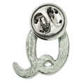 thumbnail image 3 of PinMart's Silver Plated Rhinestone Alphabet Letter Q Lapel Pin, 3 of 3