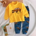 thumbnail image 2 of Boys' and Toddler 𝐒nug Fit Cotton 2 Piece 𝐏ajamas Set Long Sleeve Top Pants 𝐏js Baby Dinosaur 𝐒leepwear 𝗟oungewear, 2 of 3