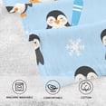 thumbnail image 3 of Winter Snowflake Penguin Pattern Bath Towel 100% Cotton Soft Thick High Absorbency Hand Face Towel Single Pack 16x28in, 3 of 7