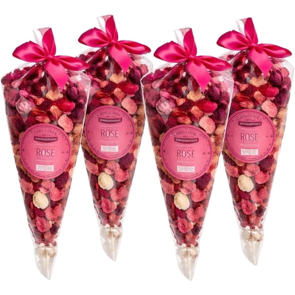 Rose Potpourri 4-Pack Dried Botanicals Bowl & Vase Filler Home Fragrance