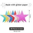 thumbnail image 2 of 80 piezas de confeti de papel con recortes de estrellas brillantes para tablón de anuncios, suministro de decoración de pared de aula (13,5*12,8 cm), 2 of 5