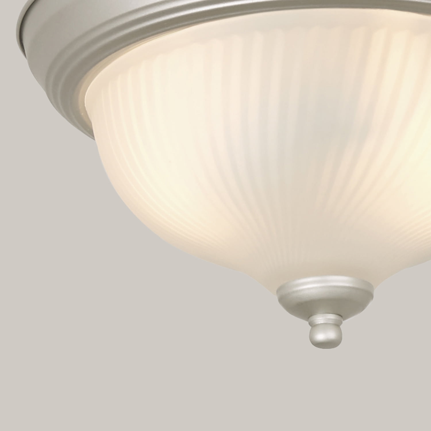 Mainstays 11" Classic Flush Mount Ceiling Light, Nickel Finish Frosted Glass Shade, No Bulb Included