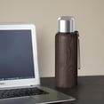 thumbnail image 5 of 20oz Stainless Steel Vacuum Insulated Coffee Mug with Tea Infuser and Cup Lid, Wood Print, 5 of 6