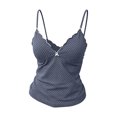 thumbnail image 7 of idosla Women's Polka Dot Cami Y2k Lace Trim V Neck Spaghetti Strap Cute Bow Camisole Trendy Going Out Tank Top (Blue, M), 7 of 7