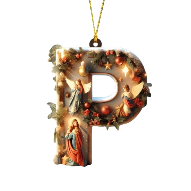 Decoraciones Del Árbol de Navidad 26 Letras Decoración Del Árbol de Navidad Colgante Ornamentos Del Árbol de Navidad Ornamentos de Navidad Personalizados Decoración de Navidad Decoración Colgante Del