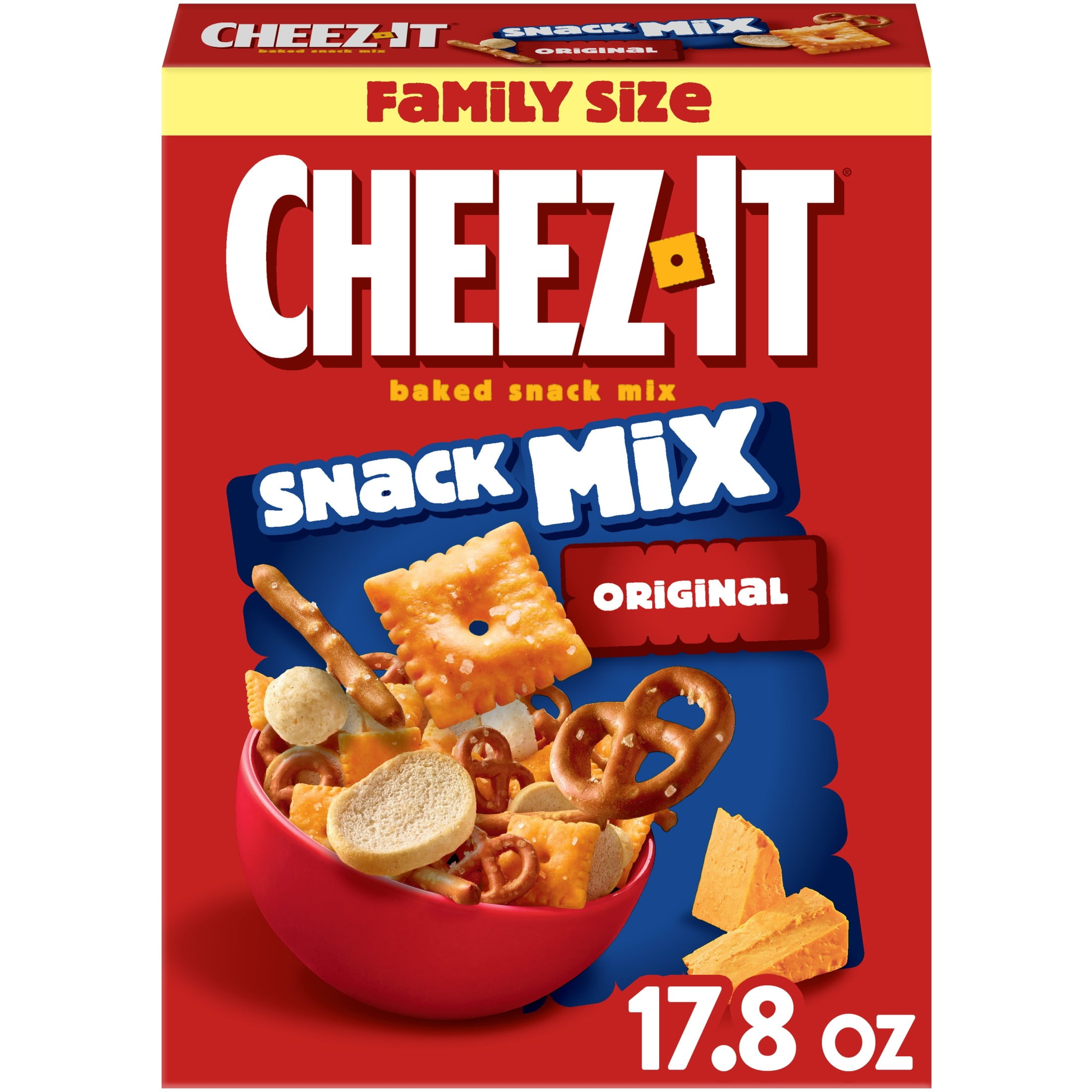 (12 pack) Cheez-It Original Snack Mix, Lunch Snacks, 17.8 oz