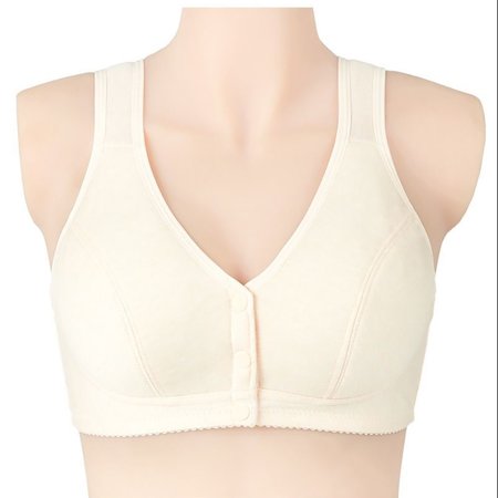 

Martokay Front Clasp Strap Bralette Breathable Cotton Bra Moisture-wicking Women Underwear Lingerie skin color 42/95