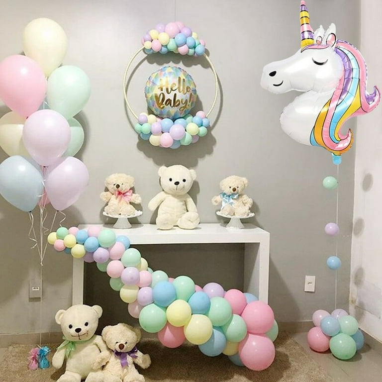 Magical Unicorn Rainbow Macaron Balloons Garland Arch Kit for Pastel B –  Lasercutwraps Shop