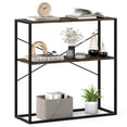 thumbnail image 1 of Costway 36” Console Table with Wooden Textured Open Shelves & Metal Frame for Hallway Brown, 1 of 10