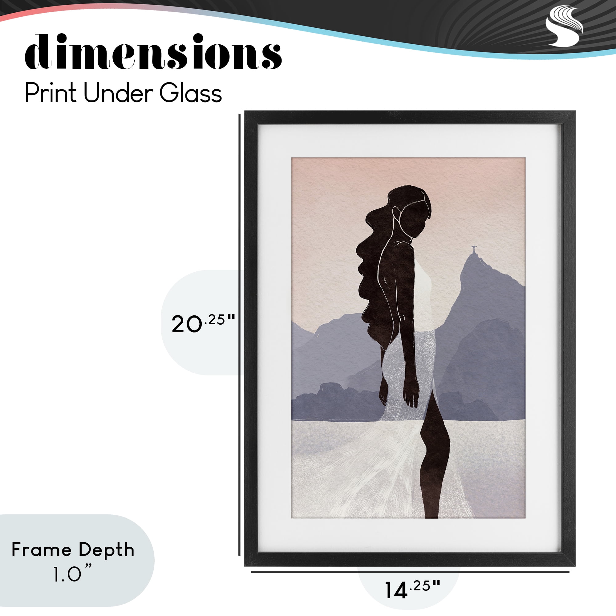 Stupell Industries Garota Silhouette Portrait Black Framed Print Under Glass, design by Yuyu Pont