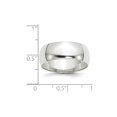 thumbnail image 3 of 10k White Gold 8mm Lightweight Half Round Wedding Band Size 11, 3 of 4