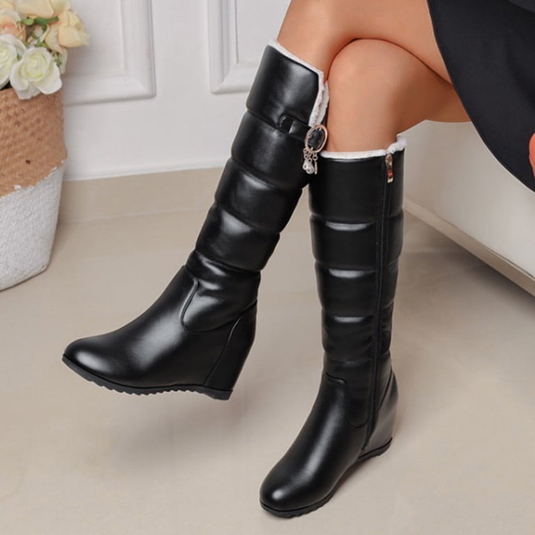 EHQJNJ Riding Boots for Women Plus Size Boots Extra Wide Calf 