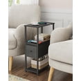 thumbnail image 3 of Set of 2 Small Narrow End Table, Side Table, Nightstand with Cloth Drawer, Couch Table, for Living Room, Bedroom, Bedside, Black, 3 of 18