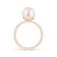 thumbnail image 2 of Angara Classic Freshwater Cultured Pearl & Diamond Solitaire Ring in 14K Rose Gold for Women | June Birthstone Jewelry for Her, 2 of 7